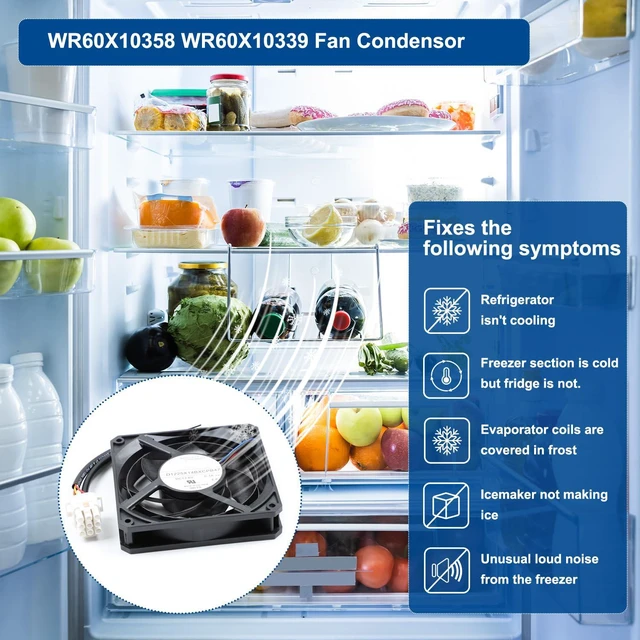 Alt view image 5 of 7 - WR60X10358 D1225X14BXCPB47 Refrigerator Condenser Fan Motor for GE