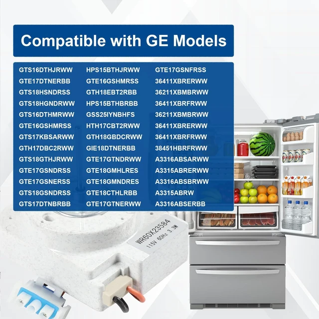 Alt view image 4 of 6 - GTS16DTHJRWW GTE17DTNERBB GTS18HSNDRSS Refrigerator Evaporator Fan Motor for GE GTS18HGNDRWW GTS16DTHMRWW GTE16GSHMRSS GTS17KBSARWW GTS18GTHJRWW GTE17GSNDRSS GTE17GSNERSS GTS18GSNDRSS GTE16GSHMRSS