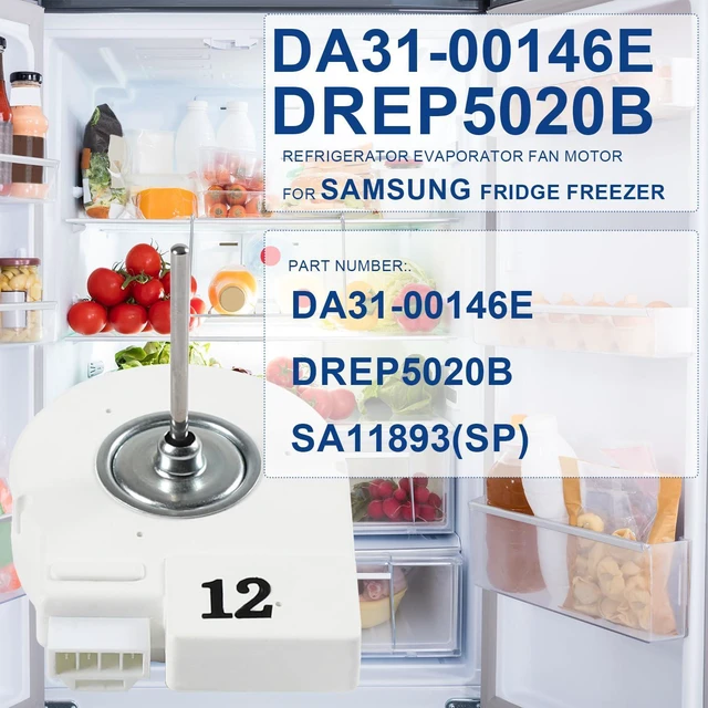 Alt view image 2 of 6 - DA31-00146E DREP5020LB Refrigerator Evaporator Fan Motor for Samsung
