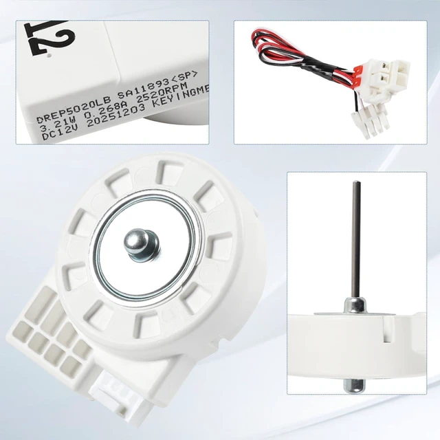 Alt view image 5 of 6 - DA31-00146E DREP5020LB Refrigerator Evaporator Fan Motor for Samsung