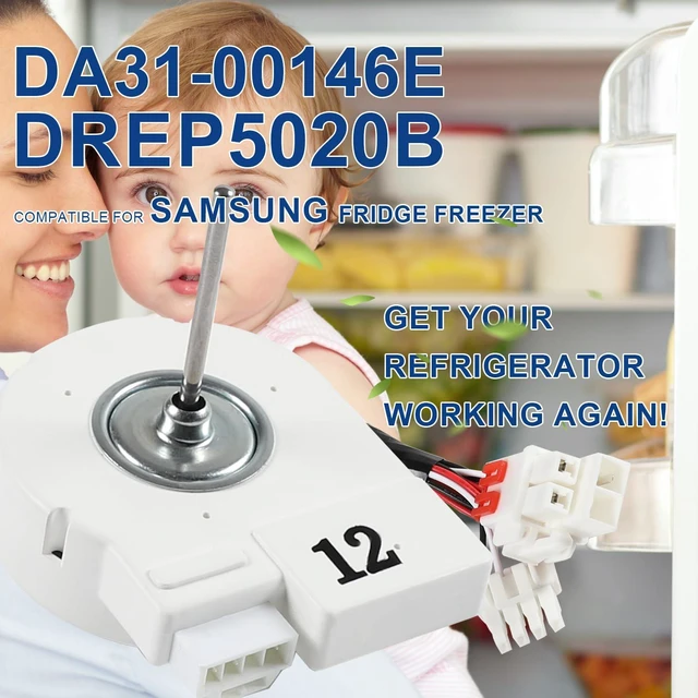 Alt view image 6 of 6 - DA31-00146E DREP5020LB Refrigerator Evaporator Fan Motor for Samsung