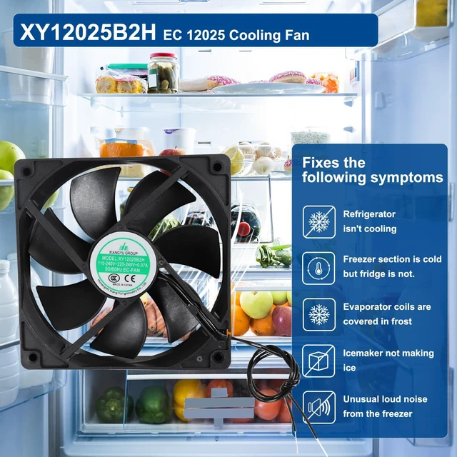 Alt view image 4 of 7 - XY12025B2H EC High Air Volume Boosting Cooling Fan, 110-240V~220-240V 2PCS