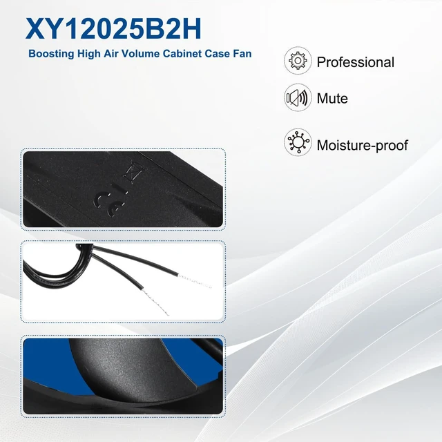 Alt view image 5 of 7 - XY12025B2H EC High Air Volume Boosting Cooling Fan, 110-240V~220-240V 2PCS