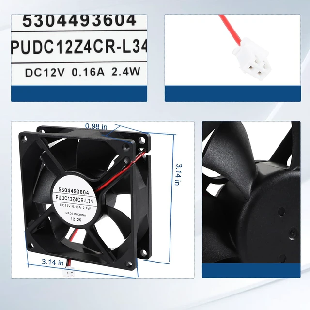 Alt view image 2 of 6 - 5304493604 242119401 Refrigerator Condenser Fan for Frigidaire Electrolux