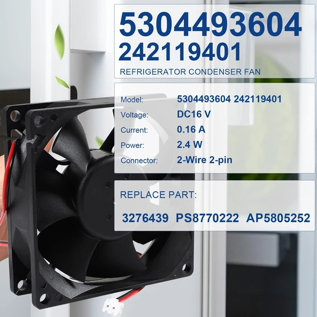 Alt view image 4 of 6 - 5304493604 242119401 Refrigerator Condenser Fan for Frigidaire Electrolux