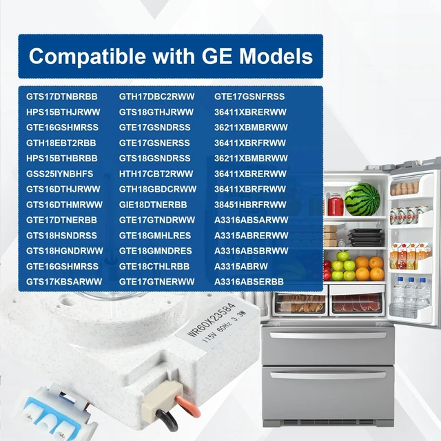 Alt view image 4 of 7 - GTS17DTNBRBB GTH18EBT2RBB Refrigerator Evaporator Fan Motor for GE Models