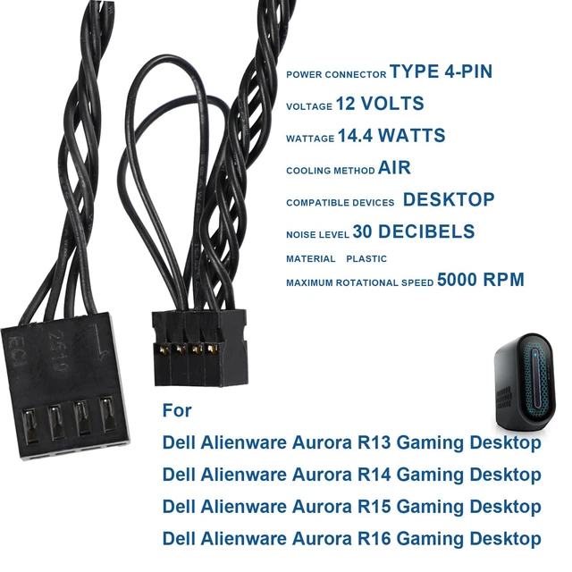 Alt view image 7 of 7 - RGB CPU Cooling Fan for Dell Alienware Aurora R13 R14 R15 R16 069XJW