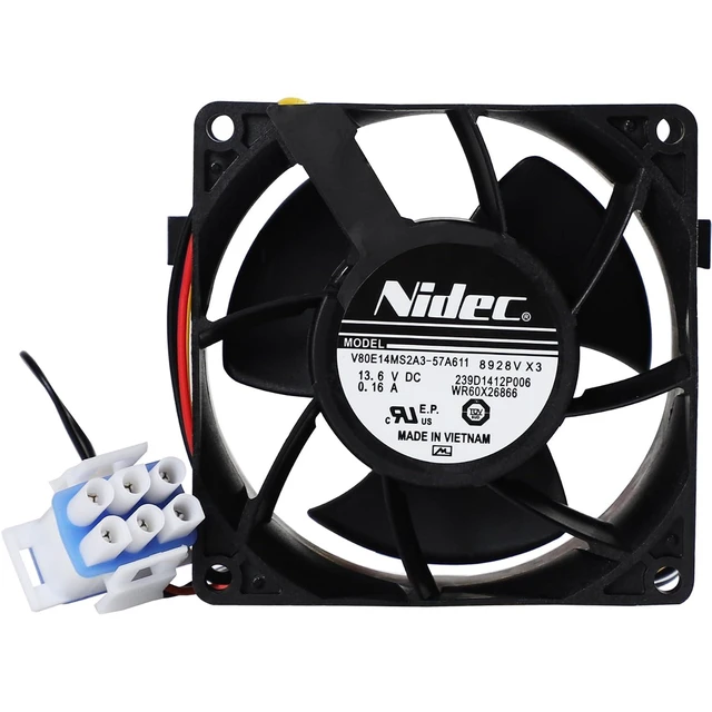 Alt view image 5 of 7 - WR60X26866 Evaporator Fan Motor for GE Refrigerator Part V80E14MS2A3-57A611