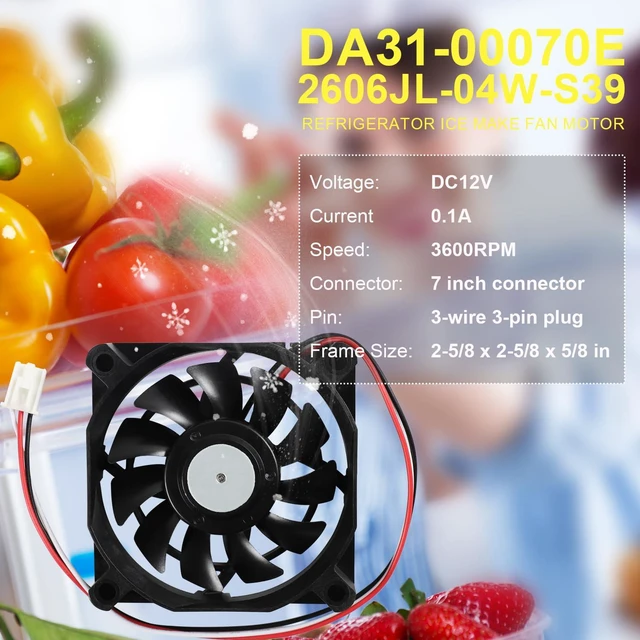 Alt view image 3 of 7 - DA31-00070E 2606JL-04W-S39 Refrigerator ice Make Fan Motor for Samsung