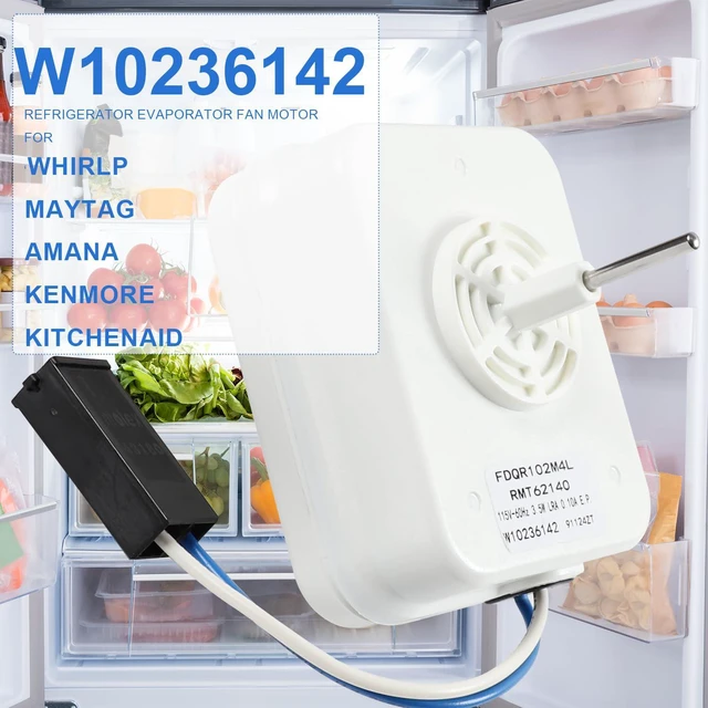 Alt view image 2 of 7 - W10236142 WPW10236142 Refrigerator Evaporator Fan Motor for Whirlp Maytag