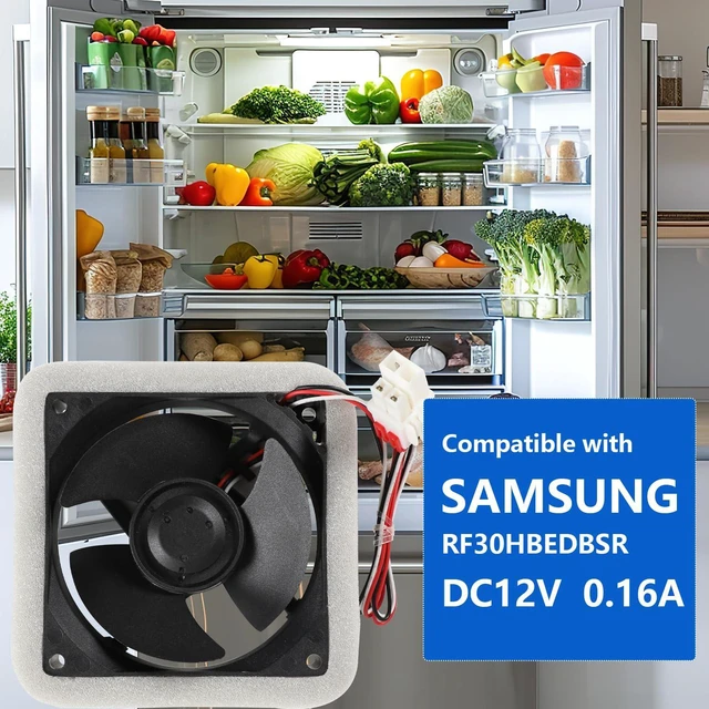 Alt view image 3 of 7 - Refrigerator Evaporator Fan Motor for Samsung RF30HBEDBSR/AA RF28R7351SR/AA RF28R7551SG/AA RF28R7551SR/AA RF4267HARS/XAA RF28R6301SR RF28R6201SR RF28R6301SR RF28R7201SG RF28HFPDBSR RF29A9071SR