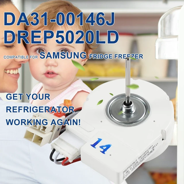 Alt view image 6 of 6 - DA31-00146J DREP5020LD Refrigerator Evaporator Fan Motor for Samsung