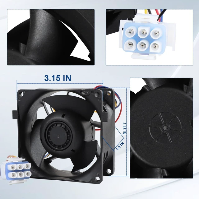 Alt view image 4 of 7 - WR60X26866 Evaporator Fan Motor for GE Refrigerator Part V80E14MS2A3-57A611