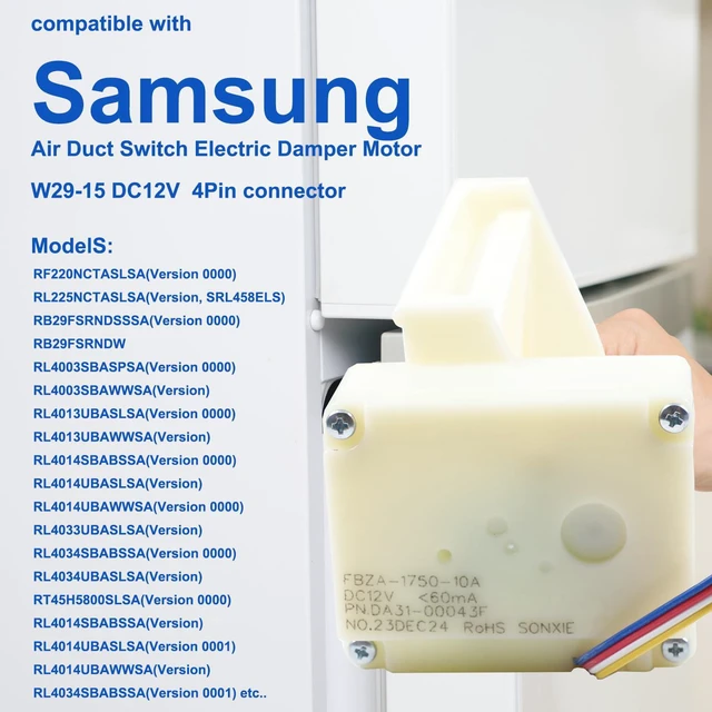 Alt view image 4 of 7 - DA31-00043F Refrigerator Air Duct Switch Electric Damper Motor for Samsung
