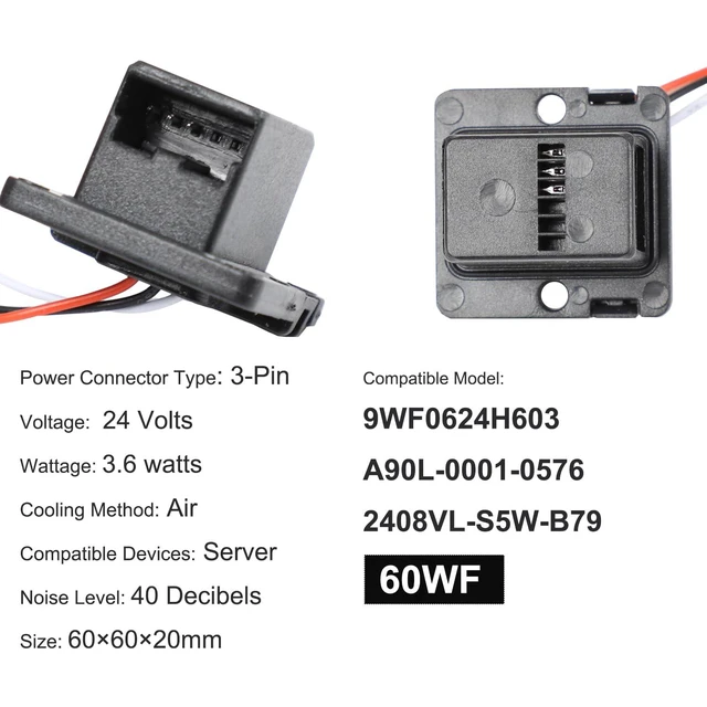 Alt view image 7 of 7 - 9WF0624H603 CPU Cooling Fan Replacement for FANUC A90L-0001-0576