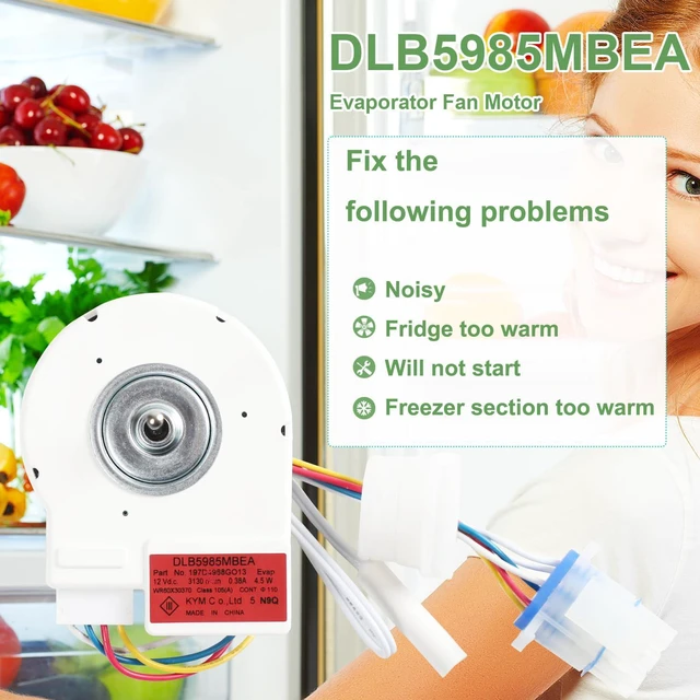 Alt view image 4 of 5 - DLB5985MBEA Refrigerator Evaporator Fan Motor for GE 197D4968GO13
