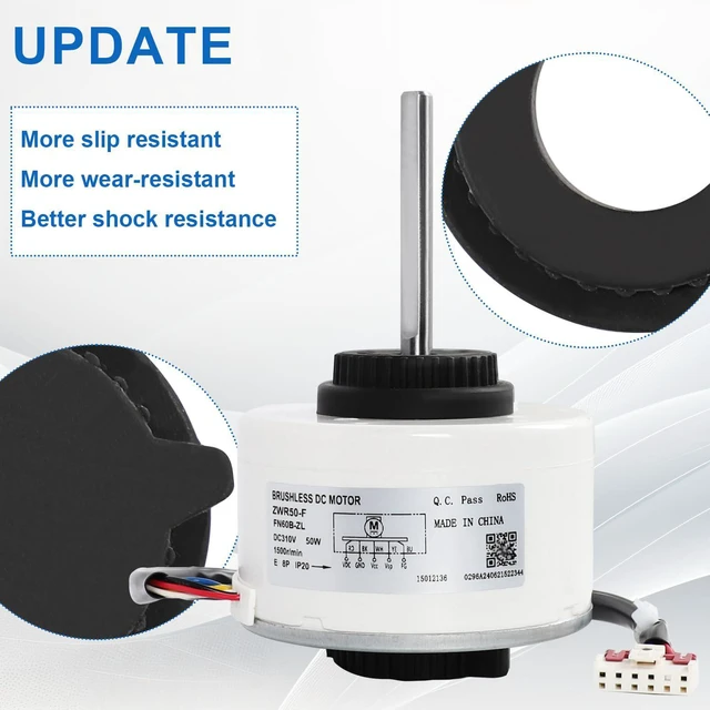 Alt view image 3 of 6 - FN60B-ZL ZWR50-F Air Conditioning DC Brushless Fan Motor for Gree