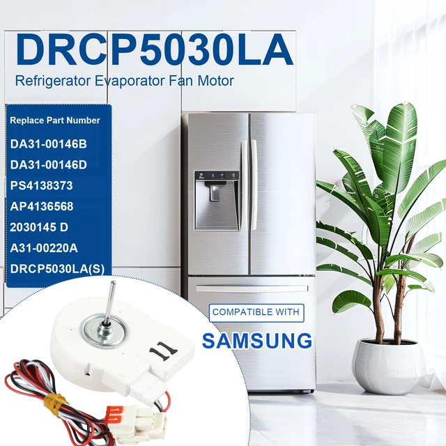Alt view image 2 of 7 - DA31-00146B DRCP5030LA Refrigerator Evaporator Fan Motor Fit for Samsung