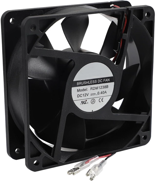 Main image of RDM1238B 628685 Refrigerator External Cooling Fan Fit for Norcold RV 2118 1200 1210, N1095 N61X N62X N64X N81X N82X N84X, 120×120×38mm, 12038 Brushless Inverter Chassis Fan, DC 12V 0.40A, 2 Wire