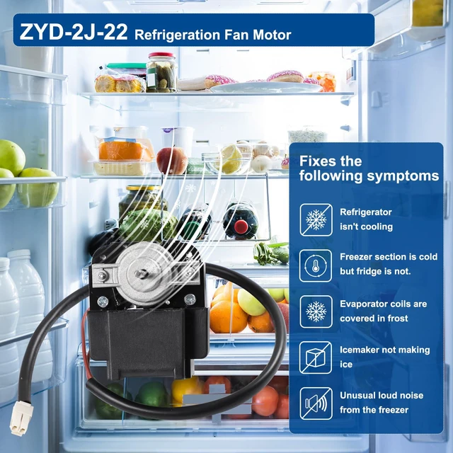 Alt view image 4 of 7 - ZYD-2J-22 Refrigerator Refrigeration Fan Motor, 115V 60Hz, 1550RPM