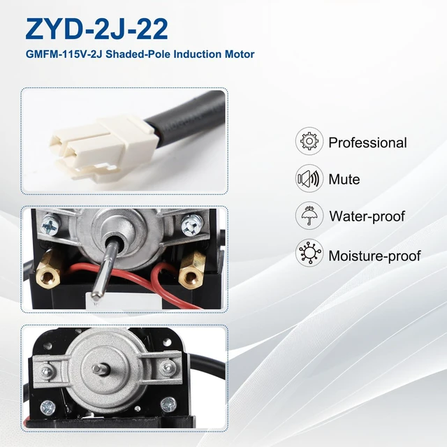 Alt view image 6 of 7 - ZYD-2J-22 Refrigerator Refrigeration Fan Motor, 115V 60Hz, 1550RPM