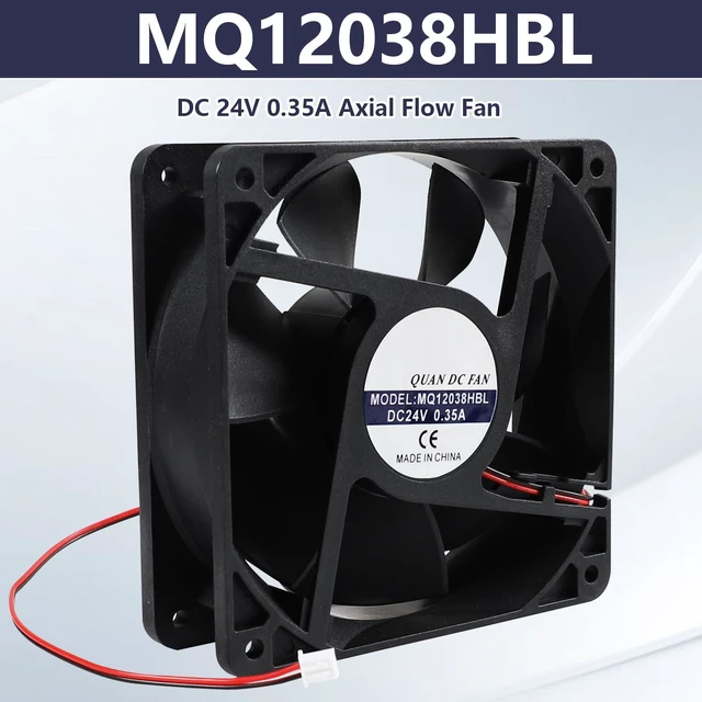 Alt view image 2 of 6 - MQ12038HBL Silent Cooling Fan, DC 24V 0.35A, 12038 120×120×38mm