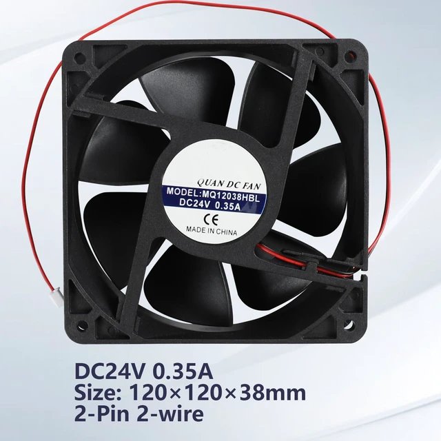 Alt view image 5 of 6 - MQ12038HBL Silent Cooling Fan, DC 24V 0.35A, 12038 120×120×38mm