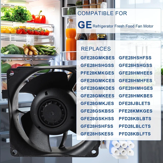 Alt view image 3 of 7 - Refrigerator Evaporator Fan Motor for GE GFE28GMKBES GFE28HSHGSS PFE28KMKGES GFE28GMKCES GFE28GMKDES GFE28GMKEES GFE28GMKJES GFE28GSKBSS GFE28GSKHSS GFE28HSHFSS GFE28HSKESS DFE28JBLETS GFD28GSLBSS