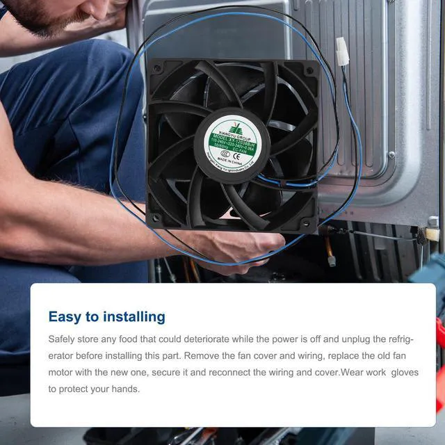 Alt view image 6 of 7 - XY-12038B2H EC High Air Volume Boosting Cooling Fan, 110-240V~220-240V,12CM