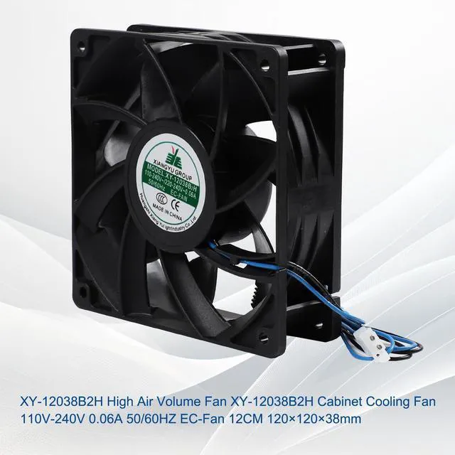 Alt view image 3 of 7 - XY-12038B2H EC High Air Volume Boosting Cooling Fan, 110-240V~220-240V,12CM