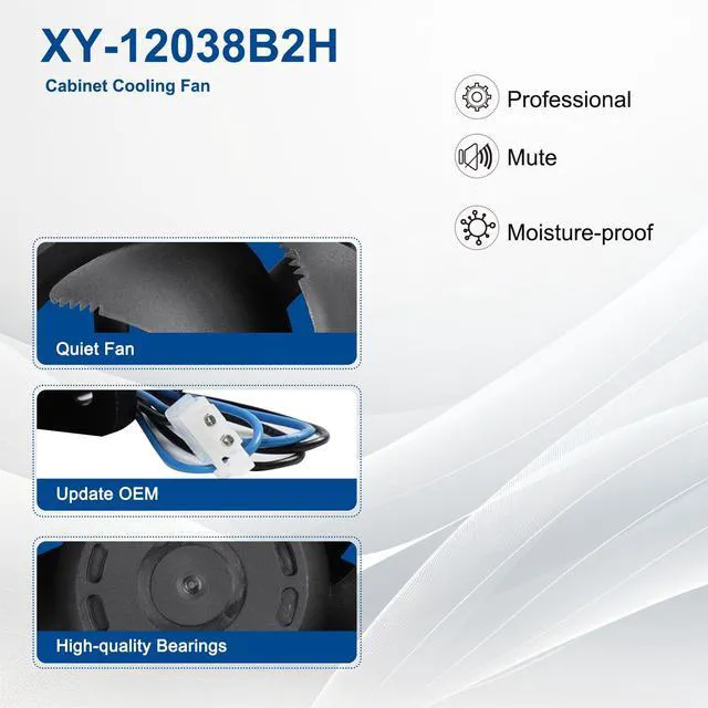 Alt view image 5 of 7 - XY-12038B2H EC High Air Volume Boosting Cooling Fan, 110-240V~220-240V,12CM