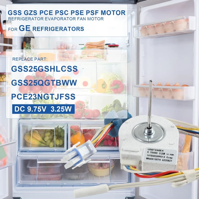 Alt view image 2 of 7 - GSS25GSHLCSS GSS25QGTBWW PCE23NGTJFSS Refrigerator Evaporator Fan Motor for GE GSS25LGTEBB PCE23NGTJFSS PSE25KYHBHFS PSE27VHXATBB PSC23SGRBSS GZS22DGJWFWW GZS22IMNRHES PSCS5VGXAFSS PSCF3RGXGFBB