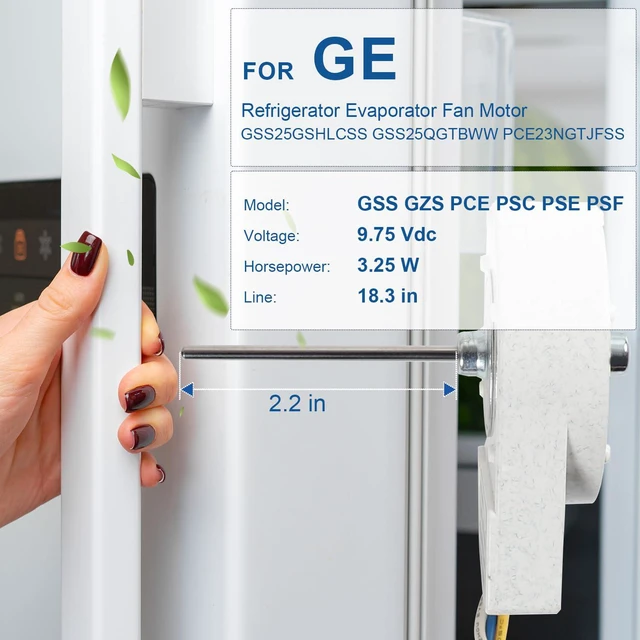 Alt view image 3 of 7 - GSS25GSHLCSS GSS25QGTBWW PCE23NGTJFSS Refrigerator Evaporator Fan Motor for GE GSS25LGTEBB PCE23NGTJFSS PSE25KYHBHFS PSE27VHXATBB PSC23SGRBSS GZS22DGJWFWW GZS22IMNRHES PSCS5VGXAFSS PSCF3RGXGFBB