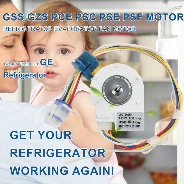 Alt view image 7 of 7 - GSS25GSHLCSS GSS25QGTBWW PCE23NGTJFSS Refrigerator Evaporator Fan Motor for GE GSS25LGTEBB PCE23NGTJFSS PSE25KYHBHFS PSE27VHXATBB PSC23SGRBSS GZS22DGJWFWW GZS22IMNRHES PSCS5VGXAFSS PSCF3RGXGFBB