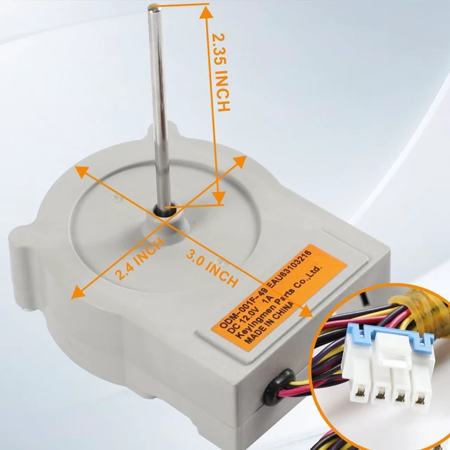 Alt view image 5 of 6 - EAU63103216 ODM-001F-49 Refrigerator Cooling Fan Motor for LG Fridge