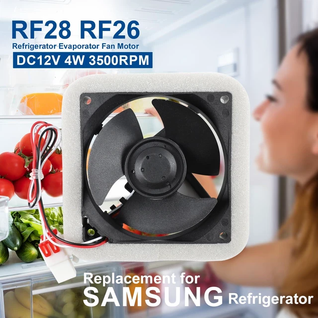 Alt view image 3 of 7 - Refrigerator Evaporator Fan Motor for Samsung RF28HFEDBSR RF28HMEDBSR RF28HDEDBSR RF28HFEDTSR RF263BEAESR RF28R7201SR RF26HFENDSR RF263BEAESG RF28R6241SR RF23HCEDBSR RF261BEAESG RF22KREDBSR