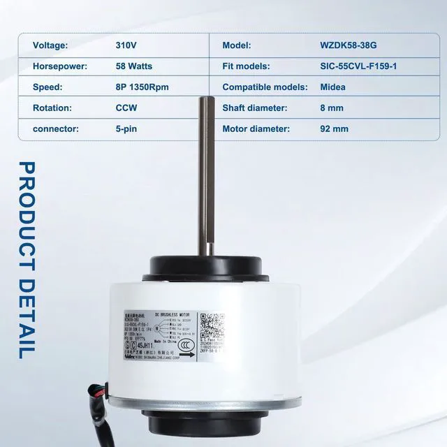 Alt view image 4 of 6 - WZDK58-38G Air Conditioning Motor for Midea AC SIC-55CVL-F159-1