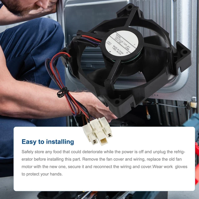 Alt view image 6 of 7 - 09232JS-12K-BT Refrigerator Fan Motor DC12V 0.08A 92x92x32mm