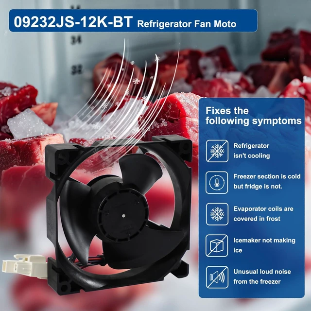 Alt view image 4 of 7 - 09232JS-12K-BT Refrigerator Fan Motor DC12V 0.08A 92x92x32mm