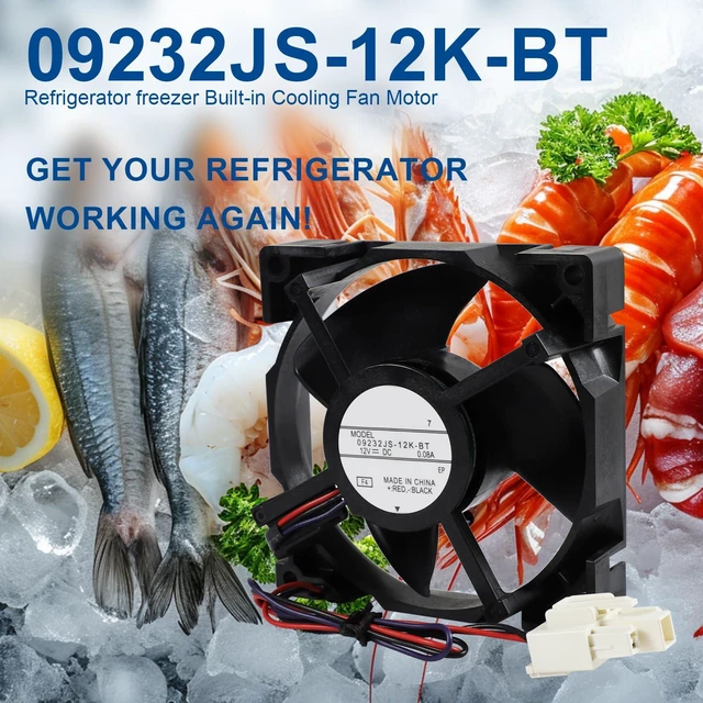 Alt view image 7 of 7 - 09232JS-12K-BT Refrigerator Fan Motor DC12V 0.08A 92x92x32mm
