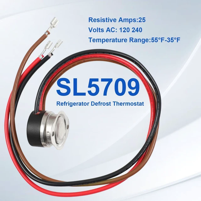 Alt view image 4 of 6 - SL5709 5709L 4751C Refrigerator Defrost Thermostat for Supco Larkin Bohn