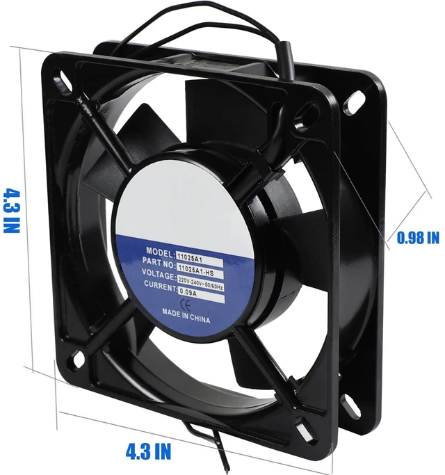 Alt view image 3 of 7 - 11025A1-HS Silent Cooling Fan, Model: 11025A1 AC 220V-240V 110x110x25mm