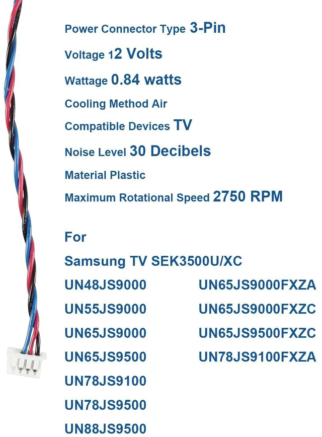 Alt view image 7 of 7 - KDB04112HB 7EB Cooling Fan for Samsung TV LS47T3 UA65HU9800 UA78HU9800J