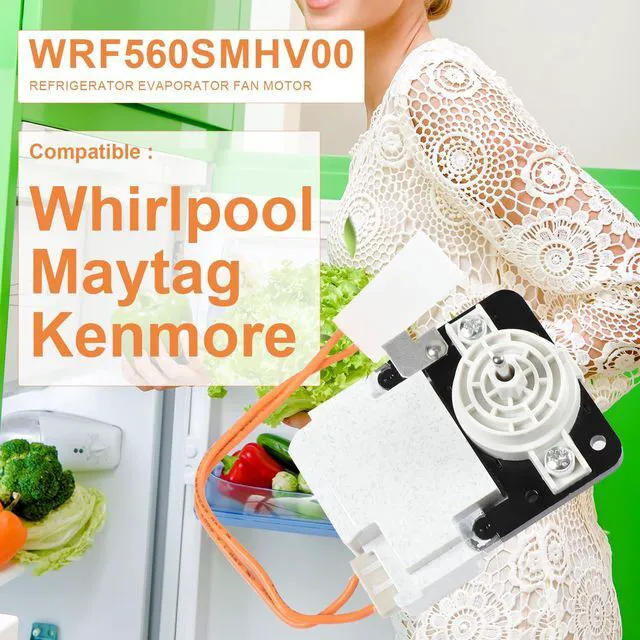 Alt view image 2 of 7 - Refrigerator Evaporator Fan Motor for Whirlpool Models WRF560SMYE04 WRF560SFHB00 WRF560SFYB01 WRF560SFHZ00 WRF560SFYB01 WRF560SFYE03 WRF560SMHB00 WRF560SFHZ03 WRF560SMYB05 WRF560SMYE01 WRF560SMHV00