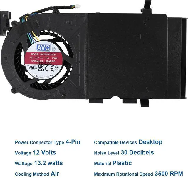 Alt view image 2 of 7 - 35W CPU Cooling Fan for Lenovo ThinkCentre M70Q M75Q M90Q M740Q M930Q P340