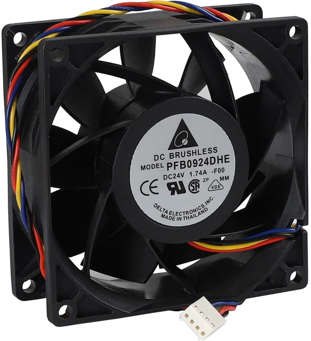 Alt view image 3 of 7 - PFB0924DHE-F00 Cooling Fan 90×90×38MM, DC 24V 1.74A, 4wires/4pins