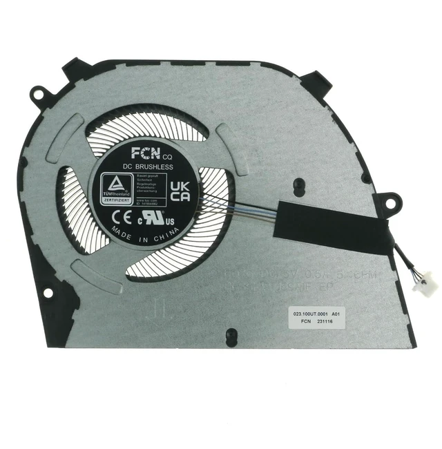 Main image of CPU Cooling Fan Replacement for Dell Inspiron 16 5630 5635 7630 7635 2-in-1 06WR1W FQ76 DFS5K12B159A1F 023.100UT.0001 5V 0.5A 4-Pin