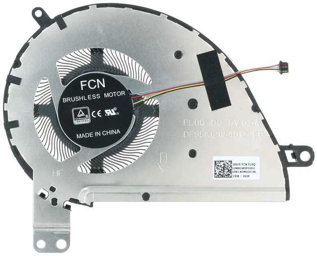 Main image of Replacement CPU Cooling Fan for Asus Zenbook 13 UX333 UX333F UX333FN UX333FA DFS5K12115491Z FL6Q 13NB0JW0P01011