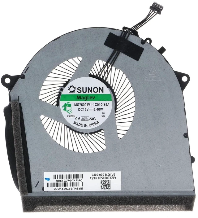 Alt view image 3 of 6 - CPU+GPU Cooling Fan Replacement for HP OMEN 17-CB 17-CB0030NR 17-CB0070NR 17T-CB0000 RTX2060 DC 12V L57367-001 L62864-001 MG75091V1-1C010-S9A MG75091V1-1C020-S9A