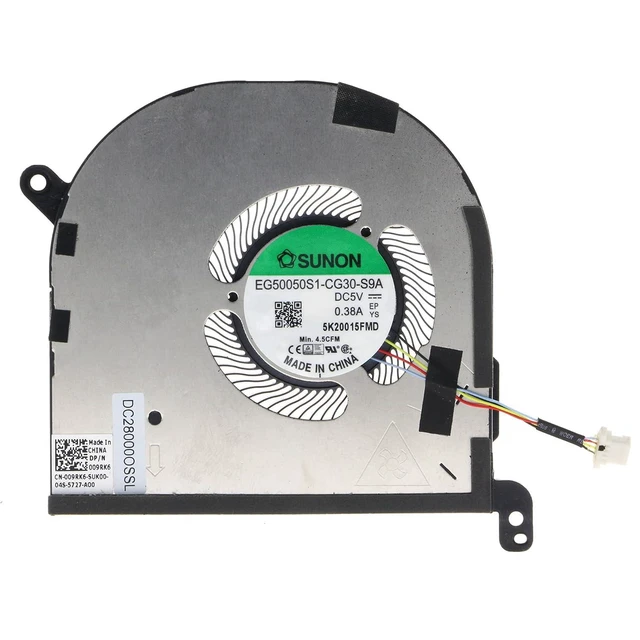 Alt view image 4 of 6 - Replacement CPU+GPU Cooling Fan for DELL XPS 15 9500 9510 Precision 5550 0DJH35 009RK6